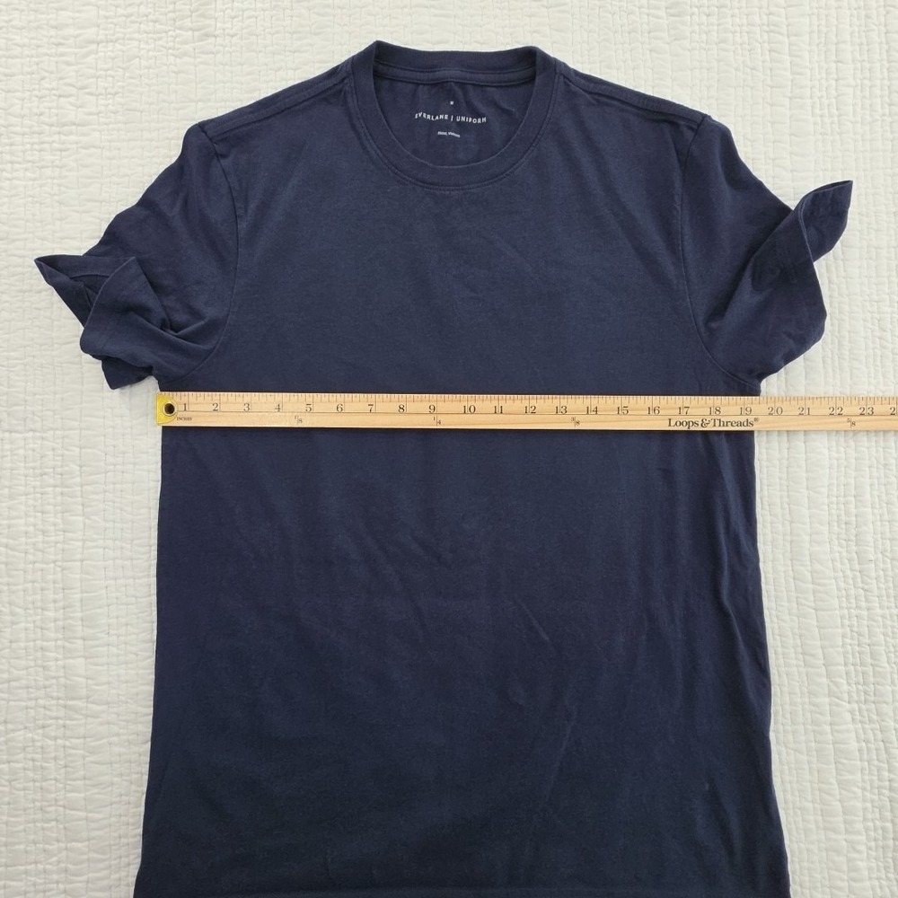 Everlane The Uniform Essential Organic Crew Tee M Navy Blue Organic Cotton NWOT - Picture 8 of 13
